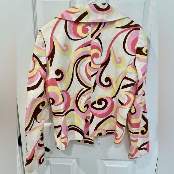 Harvé Benard Groovy 70s Swirl Pattern Women’s Blazer Jacket Size S Approx - Picture 2 of 6